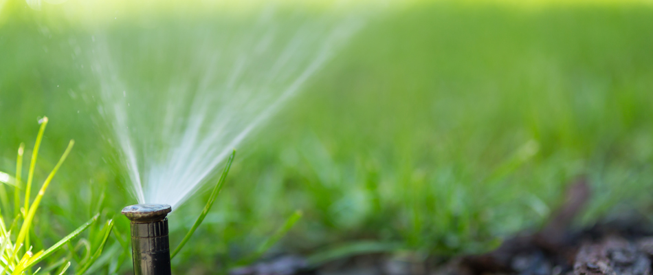 Irrigation sprinkler installed for landscape in Woodway, TX.