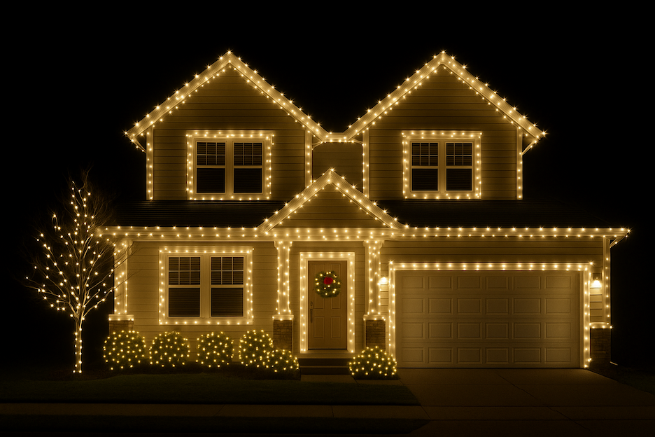 House with christmas lights 