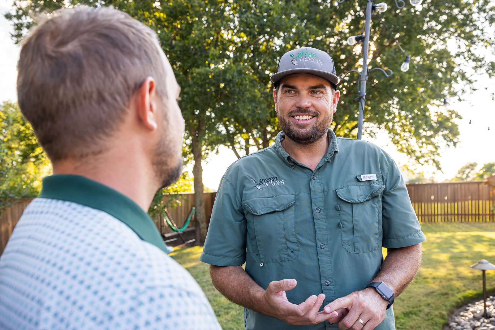 account manager with owner residential landscape backyard 4