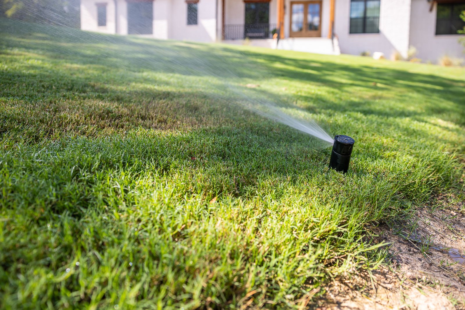 irrigation system watering lawn 1