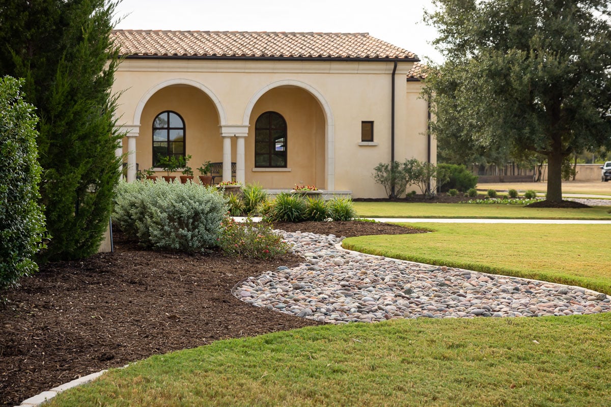 residential property landscape landscape beds shrubs 