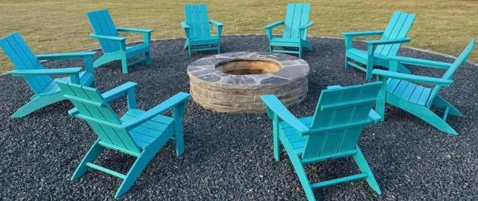 Blog Fire Pit With Blue Seating